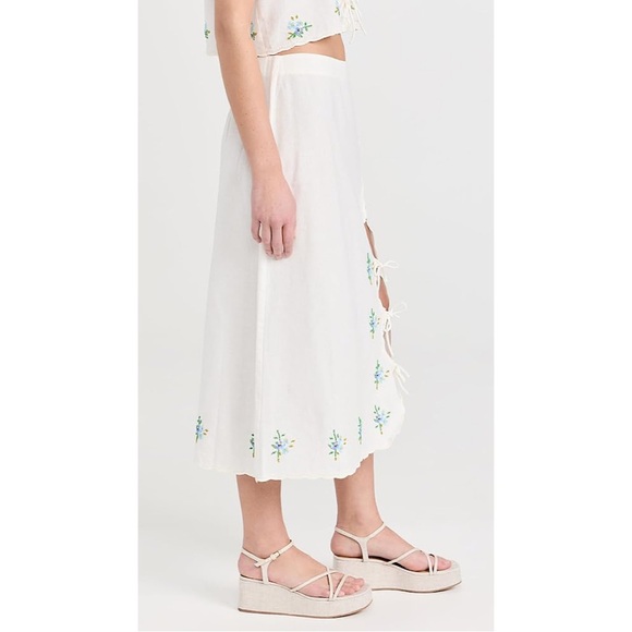 SEA Tania Beaded Cut-Out Skirt‎ WHITE 10 - Picture 3 of 4